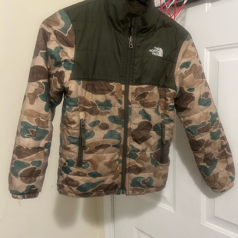 The North Face Kids Puffer Jacket - Green and Brown Camo